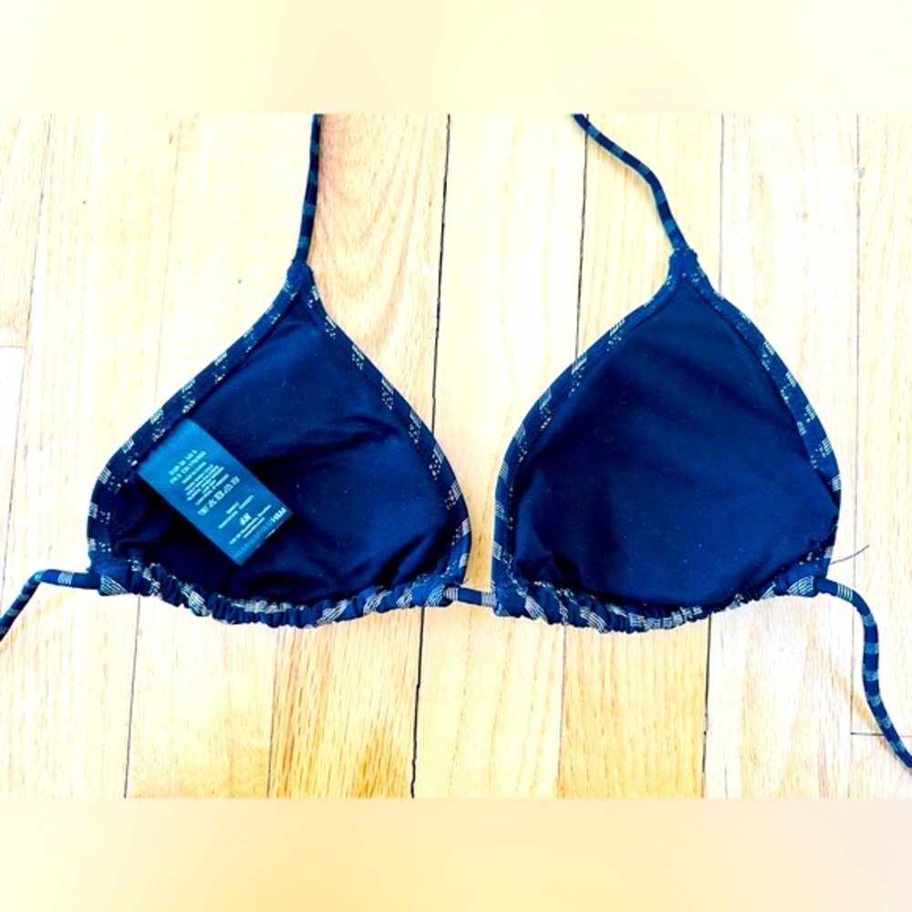 H&M 2pc Bikini striped black & gold, triangle top & classic bottom size XS - Picture 4 of 5